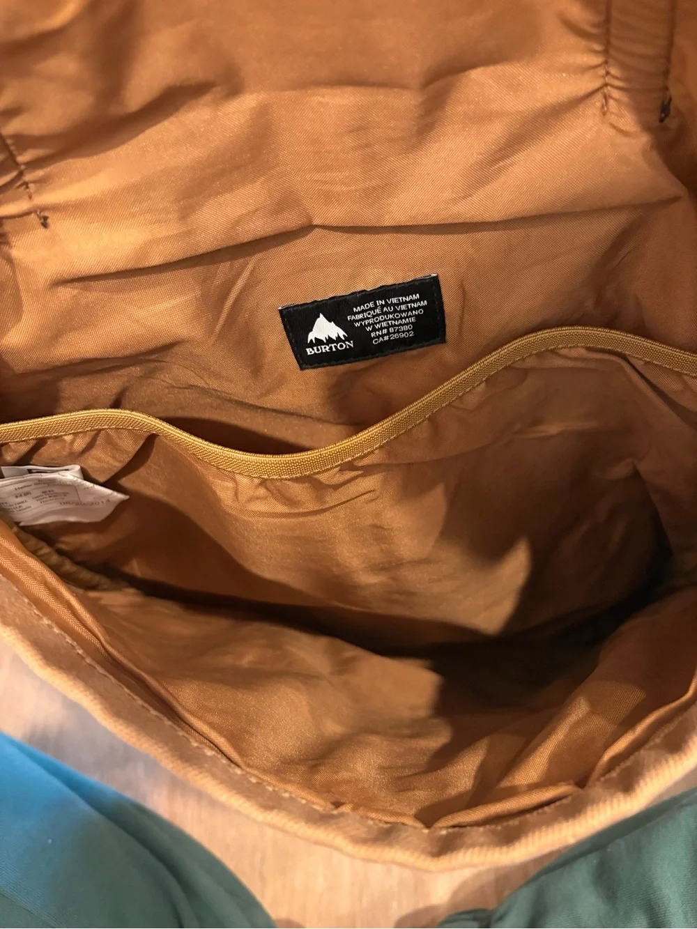 Burton Tan Canvas Backpack with Dark Brown Strap Accents